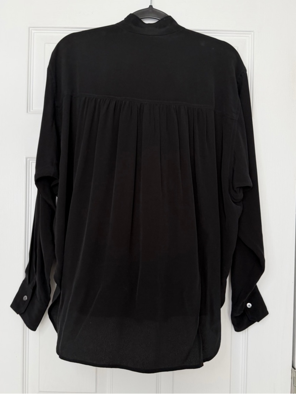 $795 ISABEL MARANT Size 38 • Black Berangere Long Sleeve Cupro Blouse Top. - Picture 5 of 5